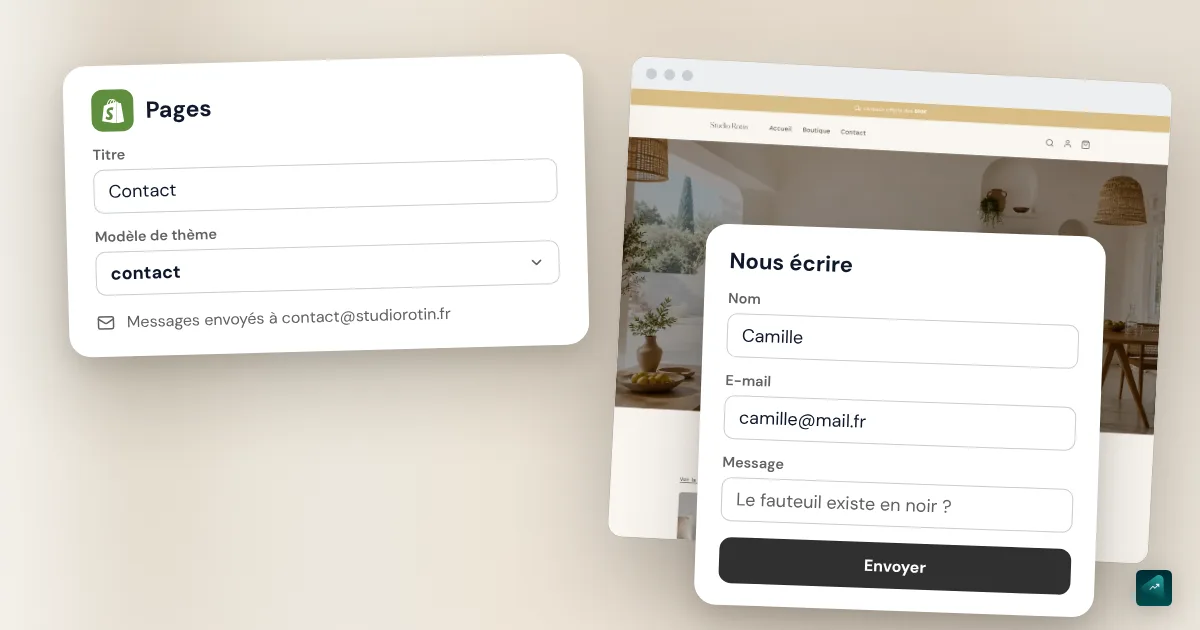 Créer une page contact sur Shopify : formulaire, réception des messages, champs et spam