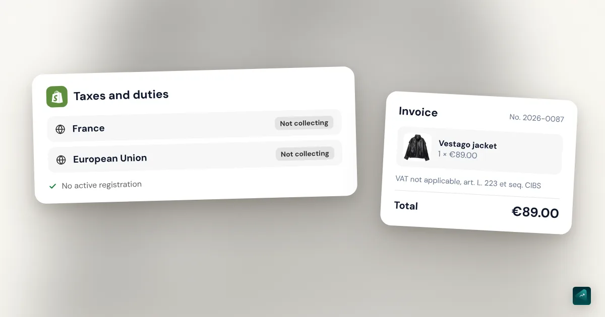 Shopify VAT in France for Micro-Entrepreneurs: The Right Setup Under the VAT Exemption, and What Changes Past the Thresholds