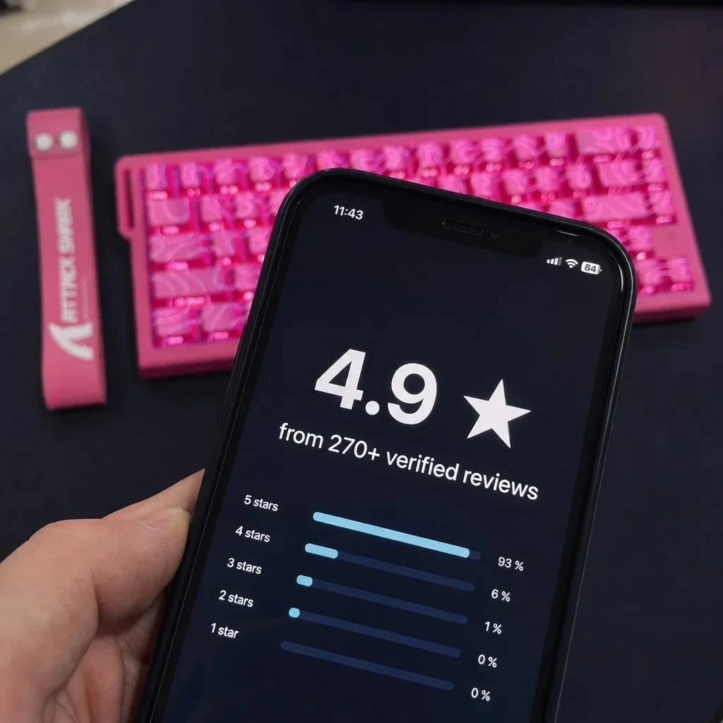 [Scale AI] social_proof — ATTACK SHARK X68HE — Pink Magnetic Gaming Keyboard