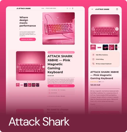 Attack Shark Shopify store built with Ova