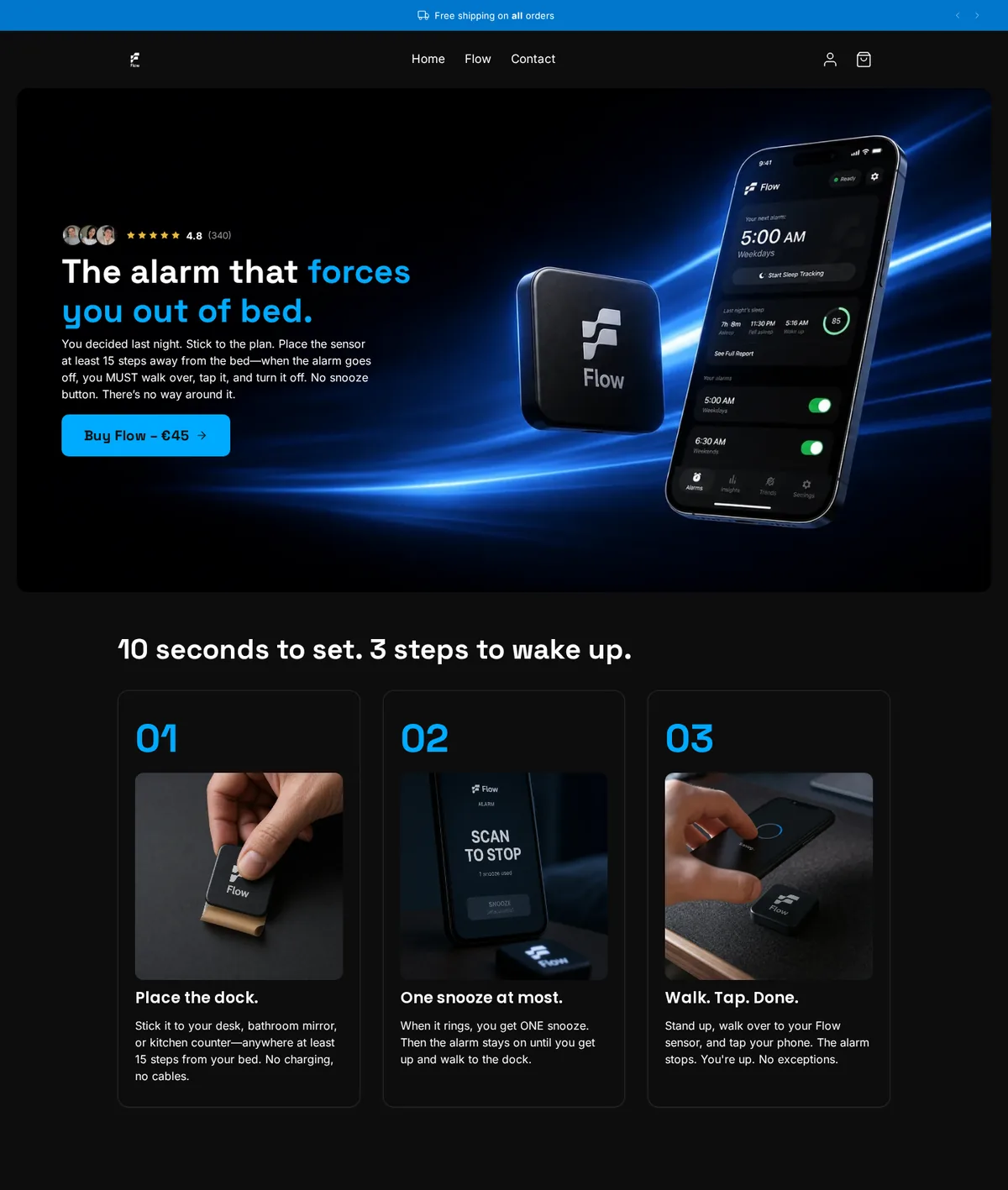 Home page of a demo store generated by Scale Ova, desktop version