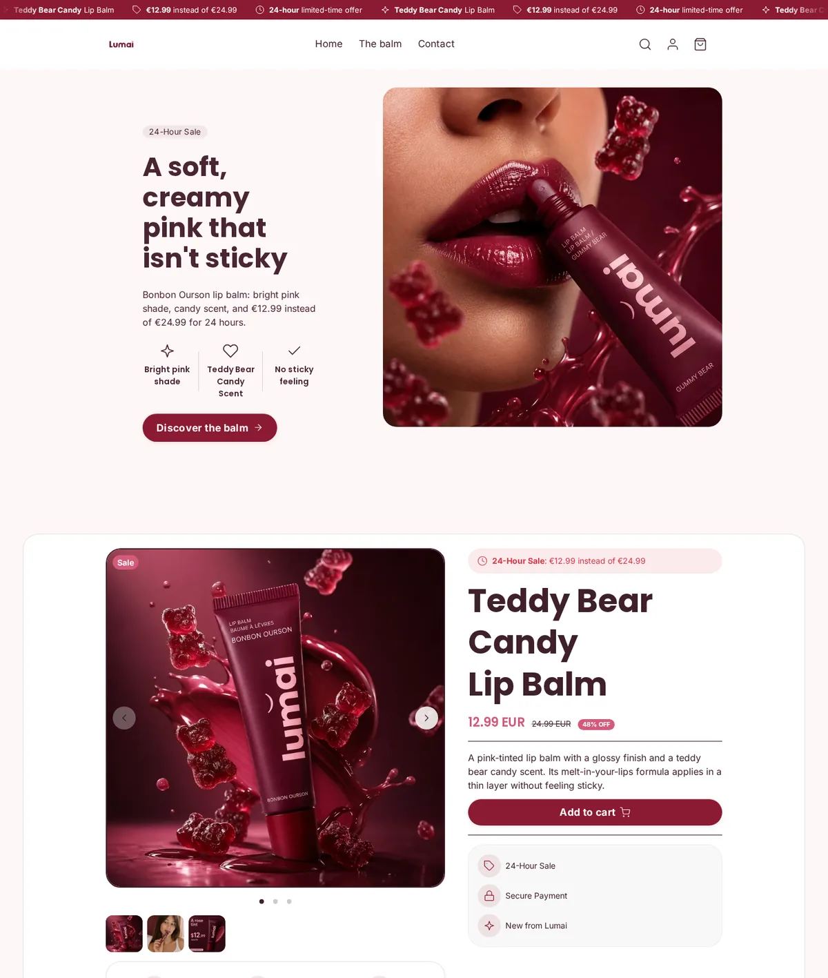 Home page of a demo store generated by Scale Ova, desktop version