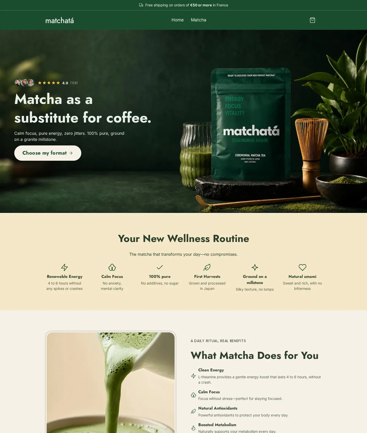 Home page of a demo store generated by Scale Ova, desktop version