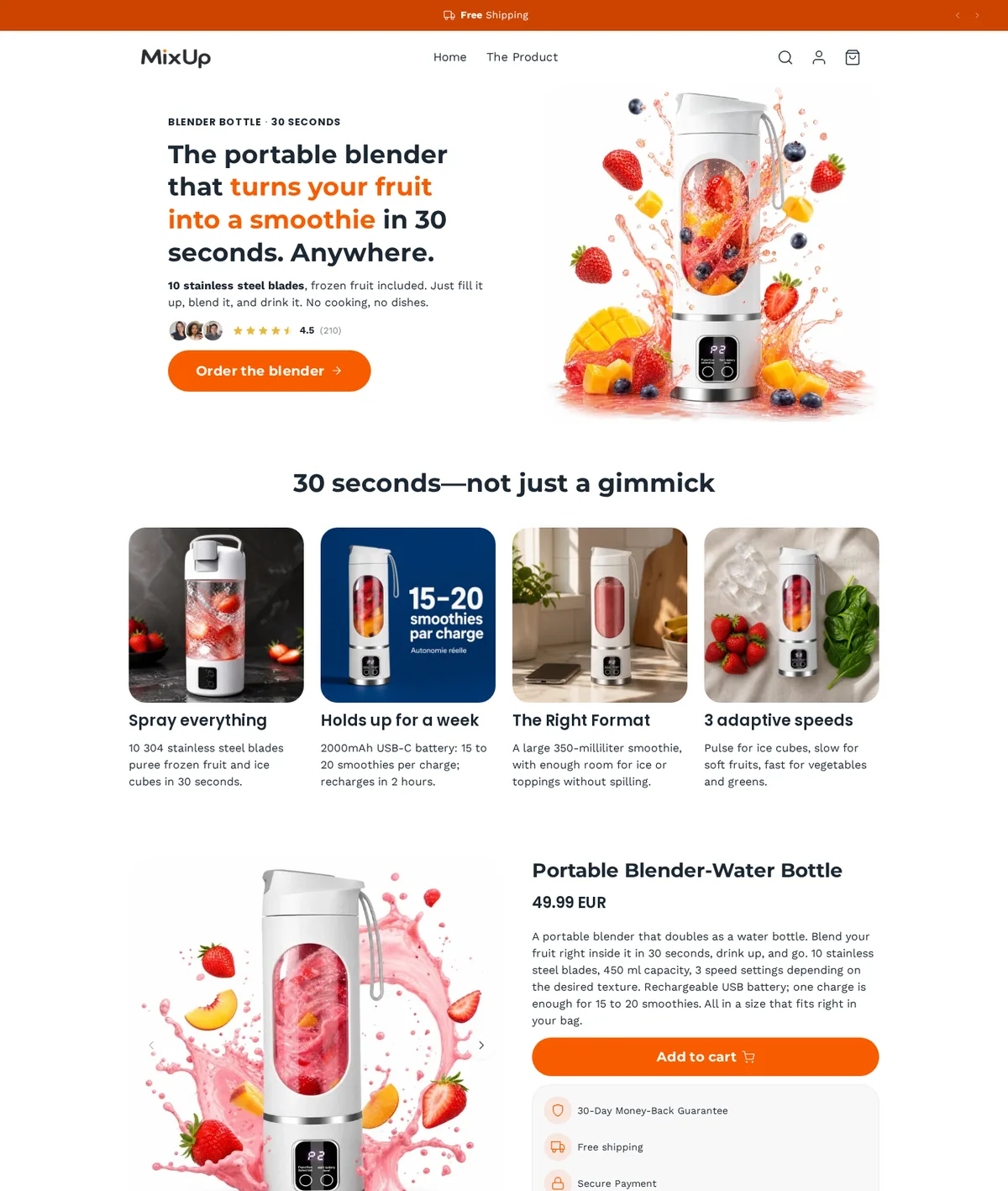 Home page of a demo store generated by Scale Ova, desktop version