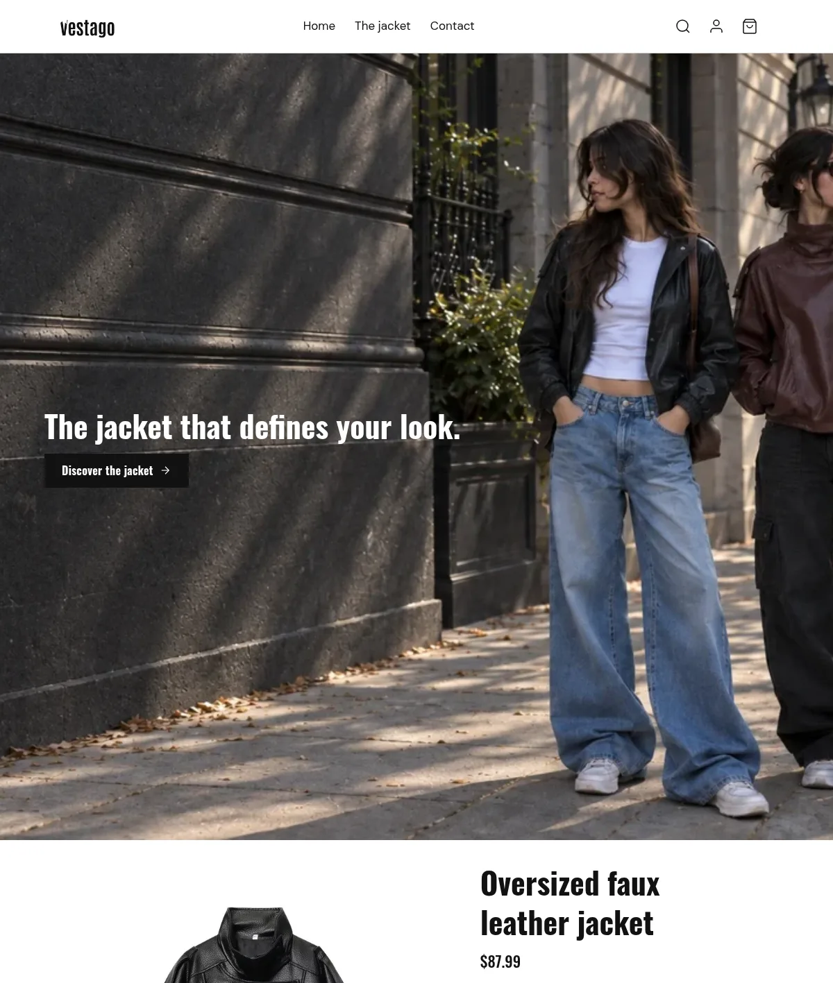 Home page of a demo store generated by Scale Ova, desktop version