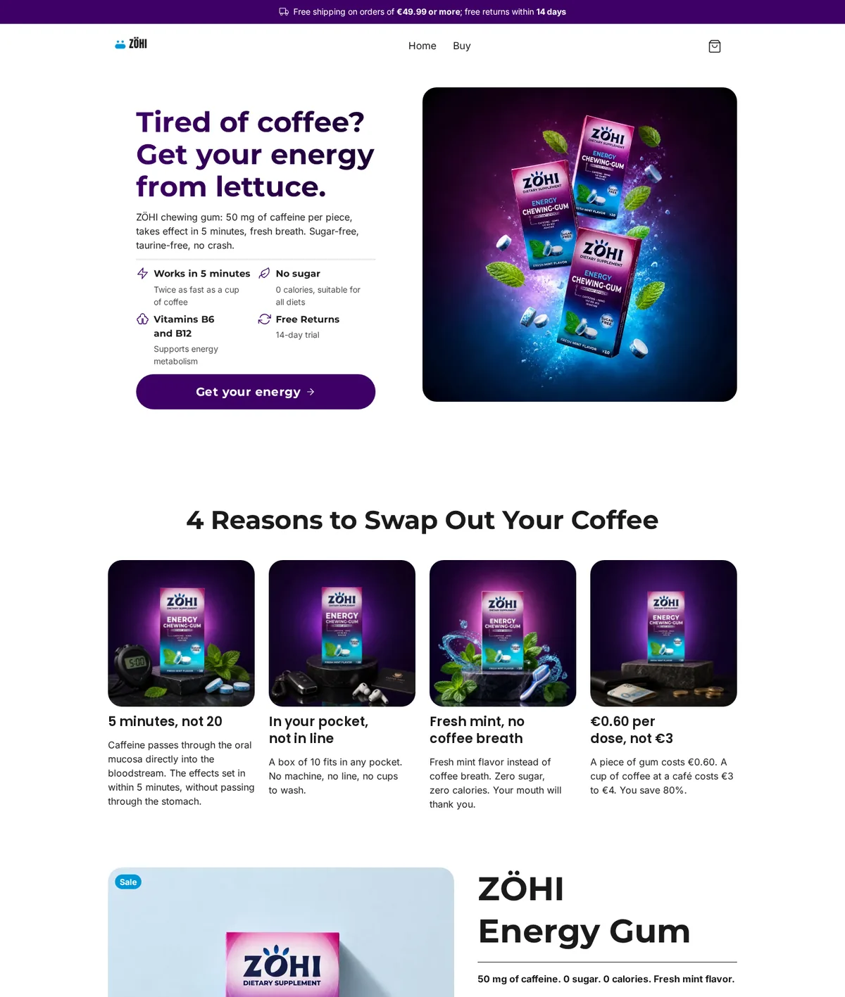 Home page of a demo store generated by Scale Ova, desktop version